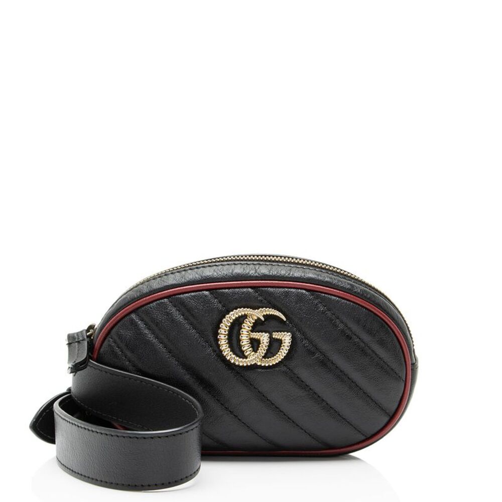 Gucci Matelasse Leather Torchon GG Marmont Belt Bag - Size 95